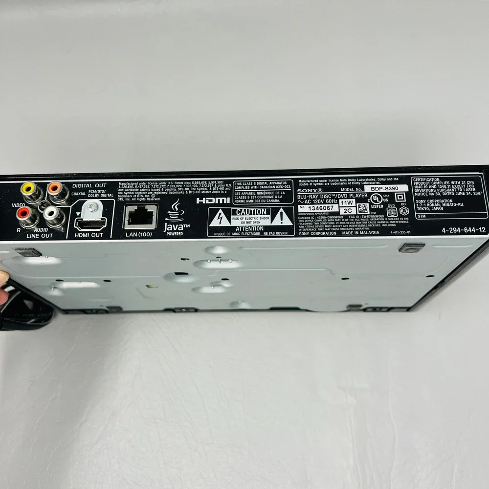 Sony BDP-S390 Blu-Ray Disc DVD Player WiFi HDMI Streaming Black RMT-B119A Remote